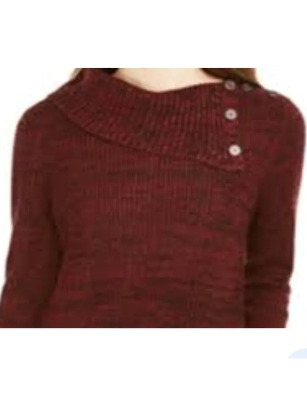 Style & co envelope neck robbed knit sweater